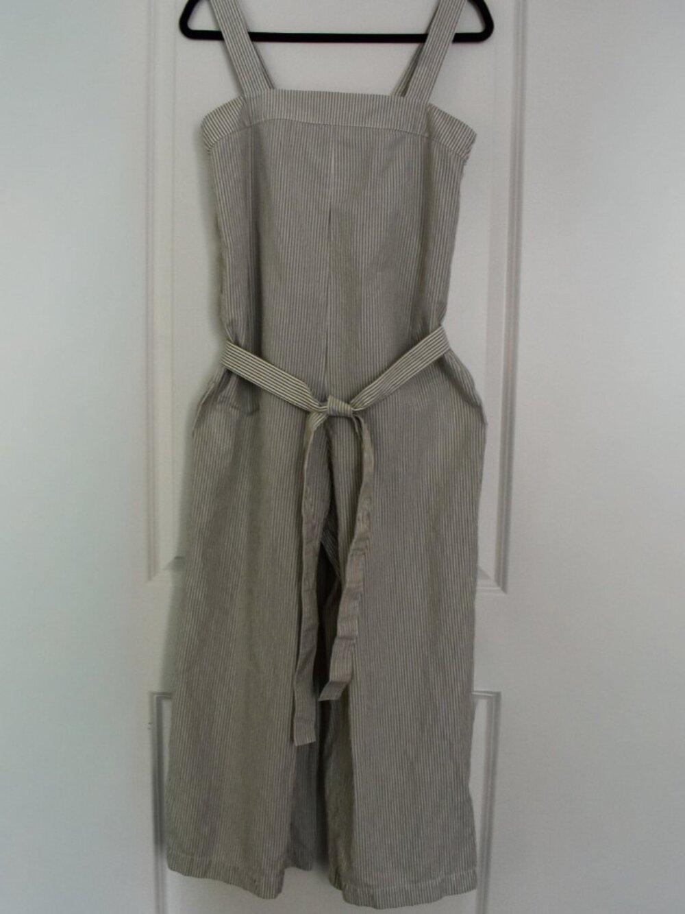 UNIQLO Striped Linen Blend Wide Leg Jumpsuit